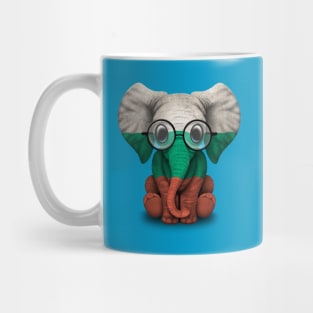 Baby Elephant with Glasses and Bulgarian Flag Mug